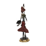 African Statue of Woman Holding a Traditional Mask | House of Avana