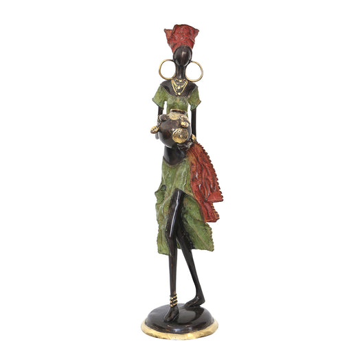 Vintage  Figurine of an African Woman Carrying Pot | House of Avana