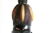 West African Baule Mask Gold and Brown Table Lamp | House Of Avana