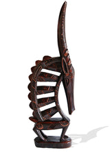 West African Vintage Revived Hand Carved Small Gazelle Sculpture or Chiuwara Centerpiece for Table Top Decor from Mali L35cm x W19cm X H93cm
