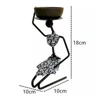 Seated Woman Stick Candle Holder For Table Decor Black Seated House Of Avana