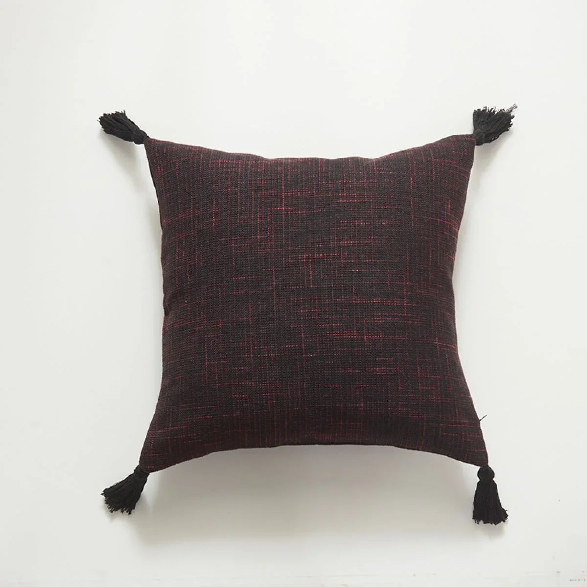 Solid Color Hemp Tassel Cushion Cover For Home Decor - House Of Avana