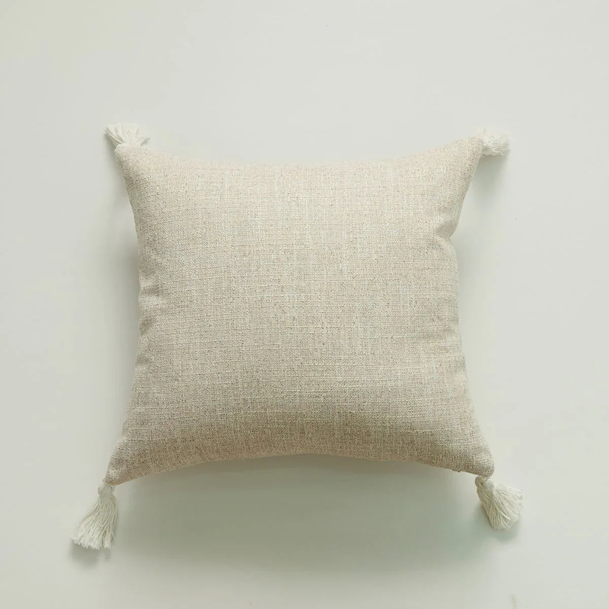 Solid Color Hemp Tassel Cushion Cover For Home Decor - House Of Avana