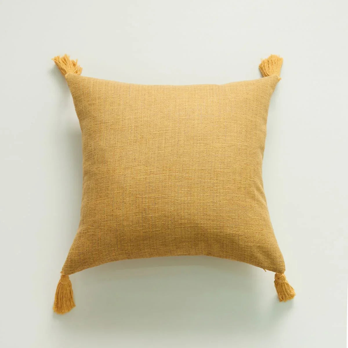 Solid Color Hemp Tassel Cushion Cover For Home Decor - House Of Avana