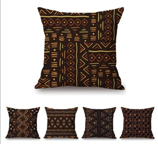 African Geometric Tribal Mud cloth Cushion Cover - House Of Avana