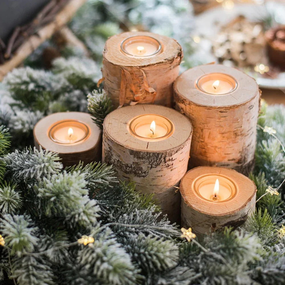Rustic Wooden Candle and Succulent Plant Holder - House Of Avana