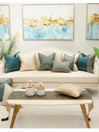 Vibrant African print jacquard cushion cover, luxurious cotton fabric - House of Avana