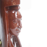 An Angelic Profile Hand carved West African Home Décor Table Lamp L11cm x W9cm x H57cm - Side Profile