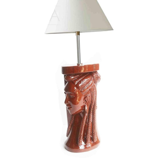 An Angelic Profile Hand carved West African Home Décor Table Lamp L11cm x W9cm x H57cm