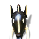 West African Marina Wood Hand Carved Bamileke Elephant Mask L30cm x W10cm x H63cm- Mask Wall Decor
