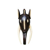 West African Marina Wood Hand Carved Bamileke Elephant Mask L30cm x W10cm x H63cm- Mask Wall Decor