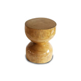West African Hand Carved Wooden Bell Side Table Natural Finish D28cm x H45cm - African Furniture for Living Room - House Of Avana