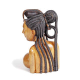 Bountiful Bust of an African Woman Hand Carved Rose Wood Decorative Centerpiece Table Top Decor D25cm x H47cm