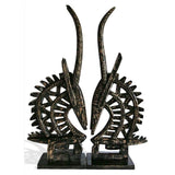 West African Hand Carved Gazelle Chiuwara Centerpiece for Table Top Decor from Mali L35cm x W19cm X H93cm
