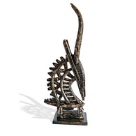 West African Hand Carved Gazelle Chiuwara Centerpiece for Table Top Decor from Mali L35cm x W19cm X H93cm