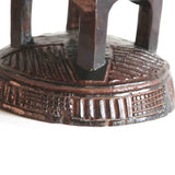 African Hand Carved Traditional Cylindrical Tabouret/Stool/End Table D35cmH50cm - Furniture for Living Room