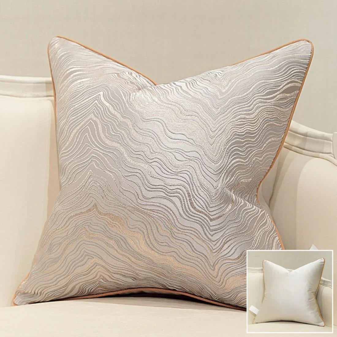 Luxury African Jacquard Cushion Cover for Home Decor, angled view - House Of Avana
