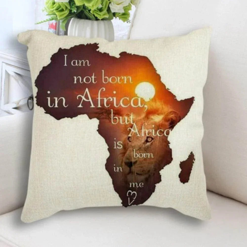 African Map Art Cushion Case - Decorative Pillow, front view - House Of Avana