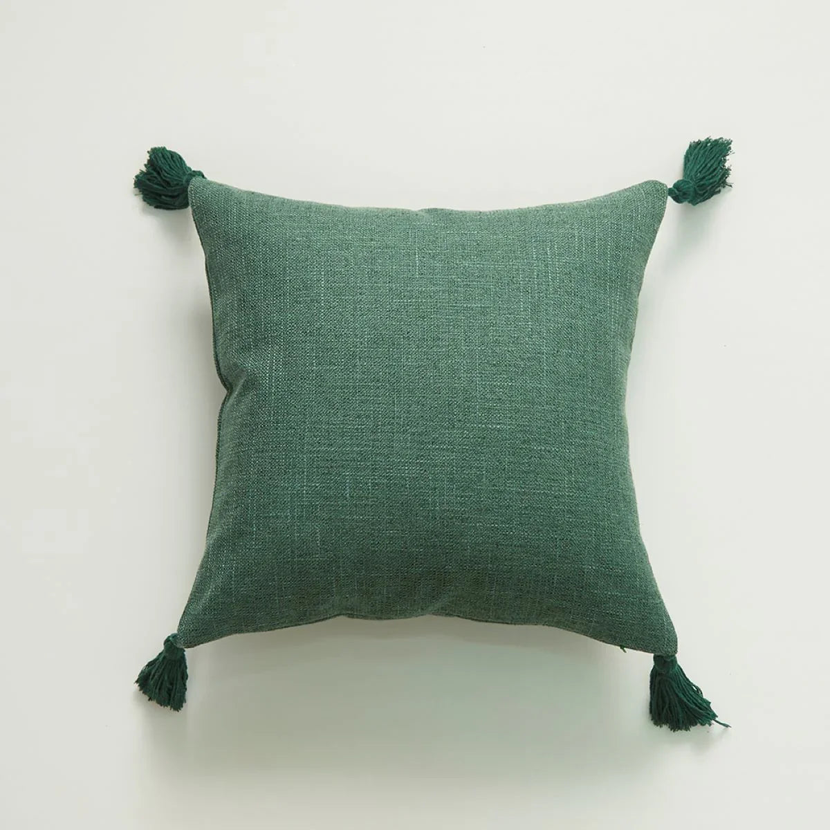 Solid Color Hemp Tassel Cushion Cover - House Of Avana