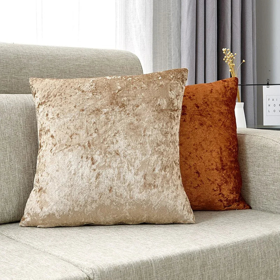 Luxury Decorative Velvet Cushion Cover, back view - House Of Avana
