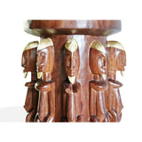 Hand Carved West African Furniture Dogon Telem Statues Side Table from Mali D32cmH46cm