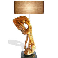 Enchanted Hand Carved Teakwood African Unique Floor Lamp L40cm x W30cm x H100cm- Décor Lamp Floor Lamp