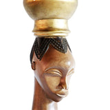 West African Gouro Tribal Furniture Femme Table Base D20cmH66cm- African Furniture for Living Room