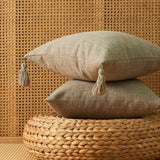 Pure Color Hemp Tassel Cushion Cover For Home Decor