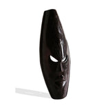 West African Wall Art Hand Carved Neem Wood Medium Dark Giraffe Mask from Ghana L39cm x W14cm x H08cm - Famous African Mask for Wall Decor - House Of Avana