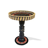 Ghanian Wooden And Straw Accent Table - Furniture Living Room