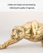 Modern Gold Statue - Abstract Panther Design, top view - House Of Avana