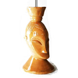 West African Teakwood Home Décor Hand Carved Vintage Gouro Mask Table Lamp L27cm x W15cm x H67cm