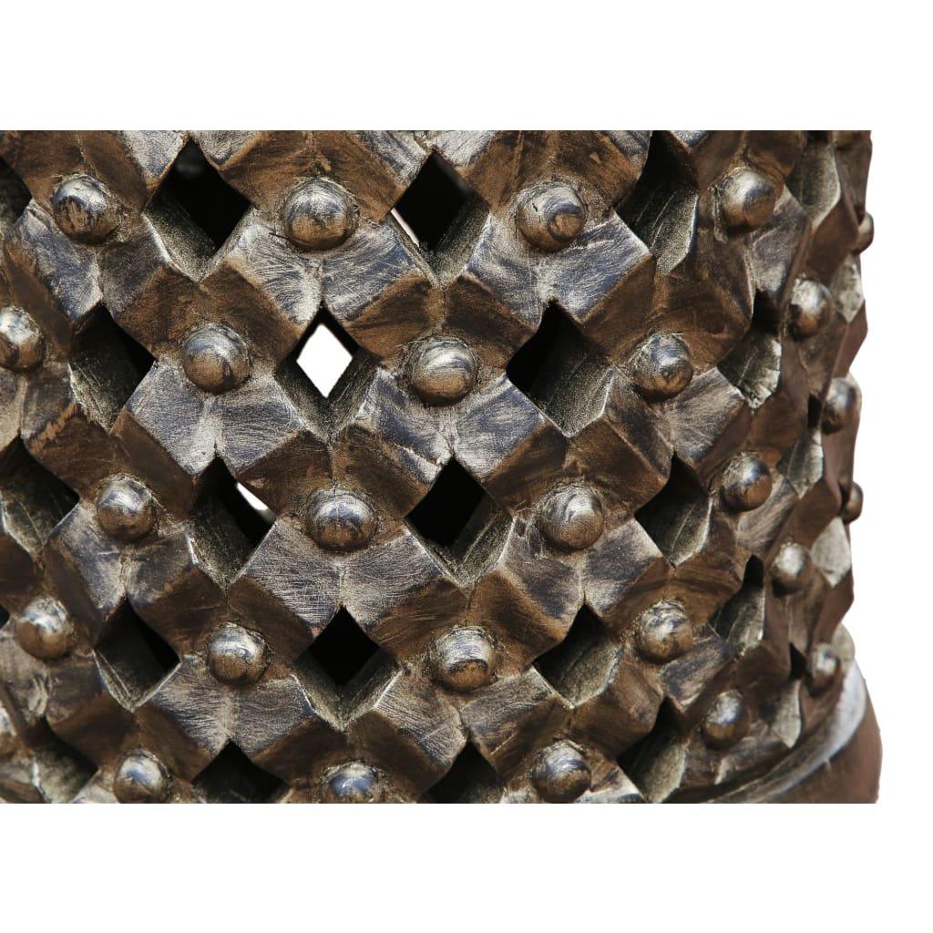 Hand Carved African Furniture Royal Cameroonian Bamileke 'Tabouret' or stool or End Side Table D40cm x H50cm - House Of Avana