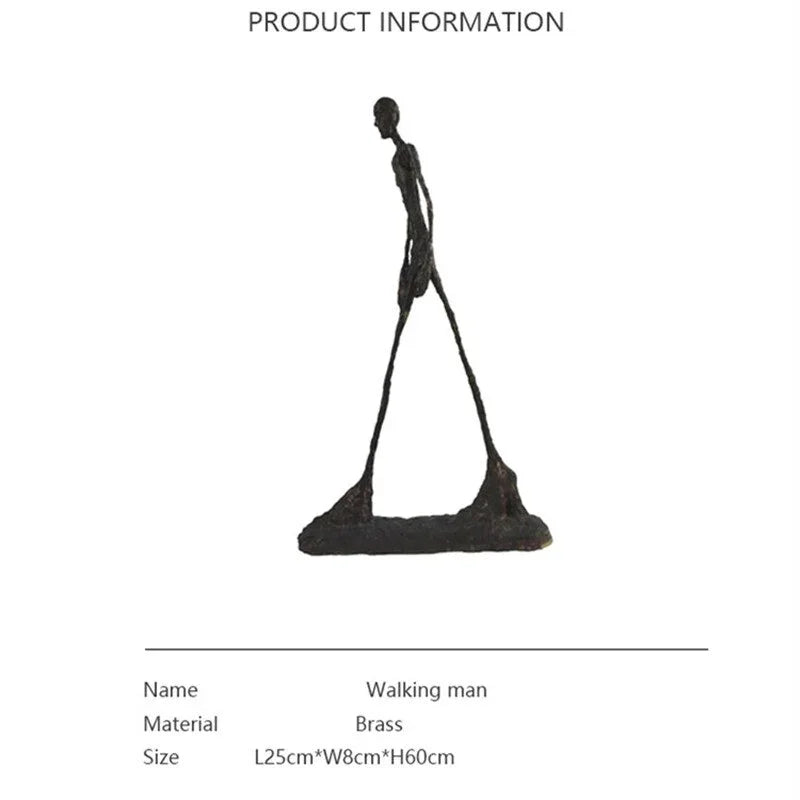 Handmade Statue of Walking Person Lone Walker Sculpture for Home Decoration - House Of Avana