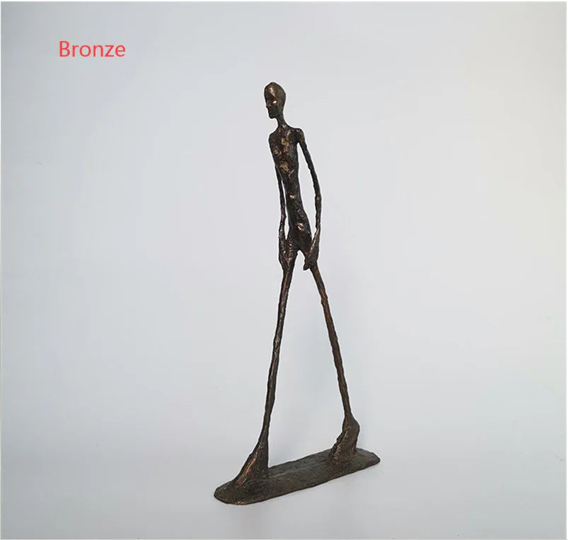 Handmade Statue of Walking Person Lone Walker Sculpture for Home Decoration - House Of Avana