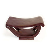 Wooden Hand Crafted Walnut-Hued Dewdrop Low Seat or Stool L60cmW35cmH42cm- African Furniture for Living Room
