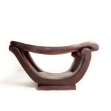 Wooden Hand Crafted Walnut-Hued Dewdrop Low Seat or Stool L60cmW35cmH42cm- African Furniture for Living Room