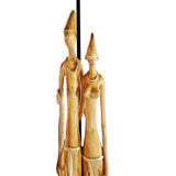 Kenyan Hand Carved Teak Wood Masai Couple Floor Lamp - D29cm x H121cm - Home Decor Floor Lamp - House Of Avana
