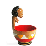 Vintage Revived Baule Fertlity Figurine with a Bowl for Table Top Decor | House of Avana