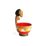 Vintage Revived Baule Fertlity Figurine with a Bowl for Table Top Decor | House of Avana