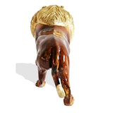 West African Hand Carved Lion Centerpiece for Table Top Decor L42cm x W16cm X H23cm