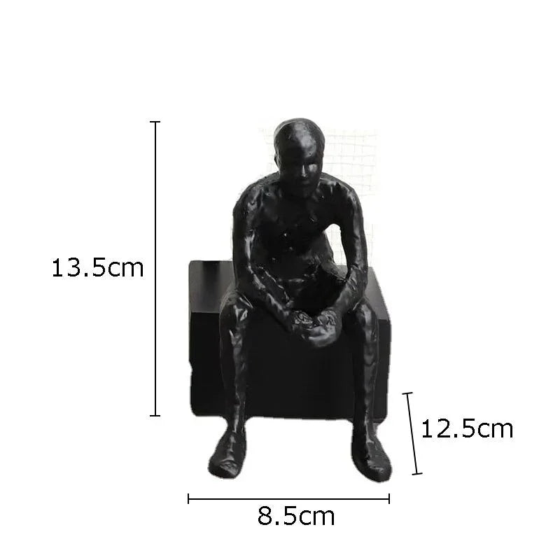 Modern Metal Figurine - Long-legged Thinker Gold, lifestyle image - House Of Avana