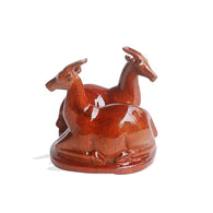 Wood Sculpture Centerpiece Table Decor of an Antelope Pair from West Africa | House Of Avana