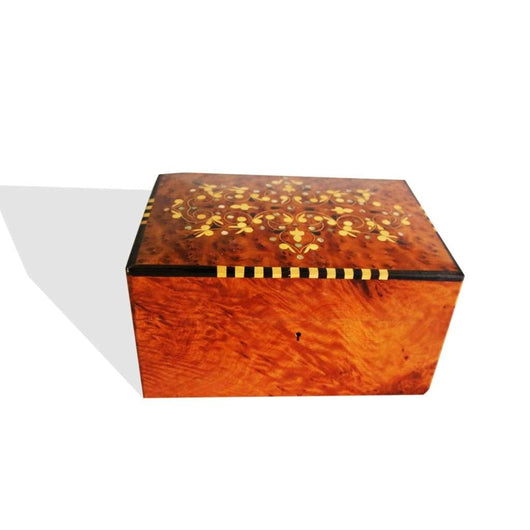 West African Tuia Walnut Wood Hand Carved Moroccan Inlay Box Table Decor Centerpiece L29cm x W21cm X H16cm - Table Decor Centerpiece