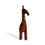 Hand Carved Teak Wood Contemporary Decor African Floor Sculpture Stylized Natural Teak Baby Giraffe L13cm x W09cm x H57cm