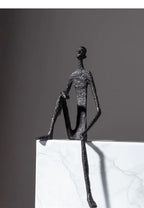 Modern Black Figure - Abstract Sitting Man Design, front view - House Of Avana