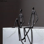 Modern Black Figure - Abstract Sitting Man Design, detail shot - House Of Avana