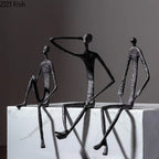 Modern Black Figure - Abstract Sitting Man Design, lifestyle image - House Of Avana