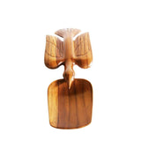 West African Teak Wood Hand Carved Parrot Wildlife Centerpiece Decorative Table Decor Sculpture L36cm x W13cm x H04cm