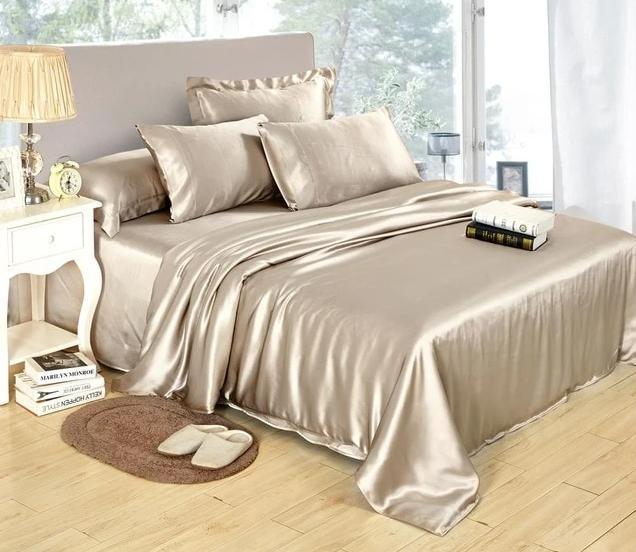 25 Momme Luxury Seamless 4pcs Pure Mulberry Silk Bedding Set with 1 fitted sheet, 1 flat sheet and 2 pillowcases - House Of Avana